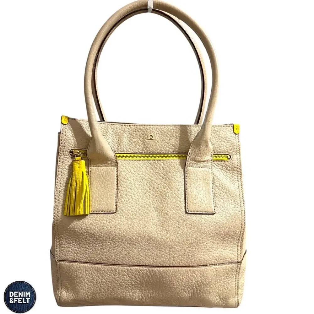Kate Spade Southport Avenue Linda Large Leather Tote Sand‎ Pearl Work Travel